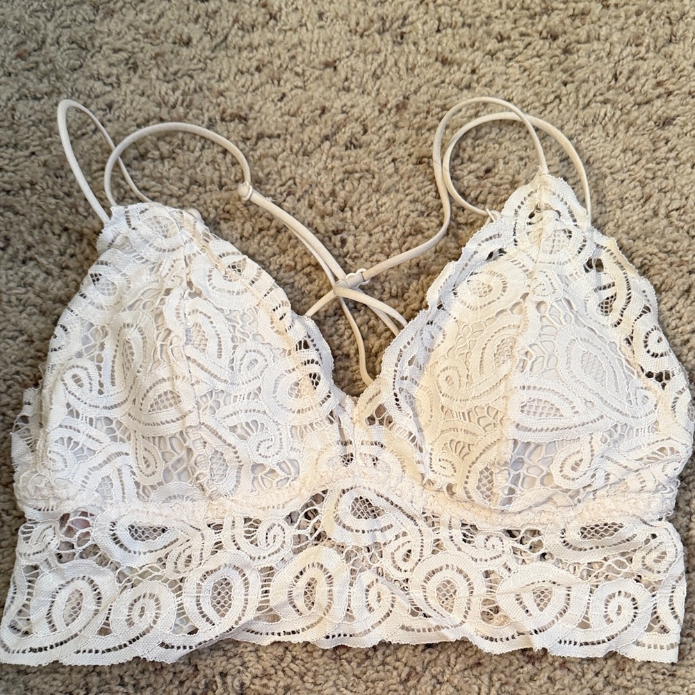 PINK Victoria's Secret Ivory Lace Bralette